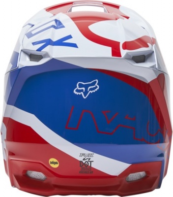 Мотошлем Fox V1 Skew Helmet White/Red/Blue фото в интернет-магазине FrontFlip.Ru