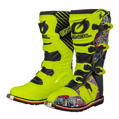 ONEAL Мотоботы кроссовые Rider Boot Crank Жёлтый/Чёрный фото в интернет-магазине FrontFlip.Ru