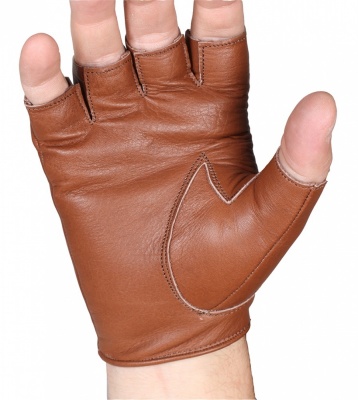 Перчатки (обрезки) мужские INFLAME CHOPER, кожа, цвет коричневый фото в интернет-магазине FrontFlip.Ru