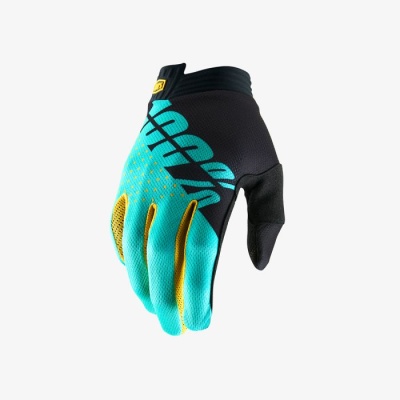 Мотоперчатки 100% ITrack Glove Black/Aqua фото в интернет-магазине FrontFlip.Ru