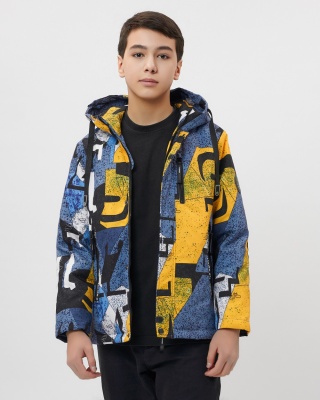 Куртка демисезонная для мальчика желтого цвета 107J фото в интернет-магазине FrontFlip.Ru