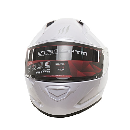 Мотошлем MT STINGER SINGLE MONO GLOSS PEARL WHITE фото в интернет-магазине FrontFlip.Ru