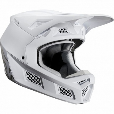 Мотошлем Fox V3 Solids Helmet White/Silver фото в интернет-магазине FrontFlip.Ru