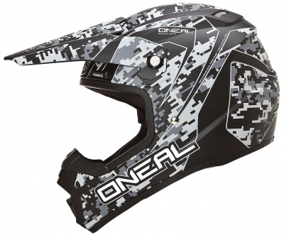 ONEAL Шлем кроссовый 5Series DIGI CAMO Термопластик, мат., Серый фото в интернет-магазине FrontFlip.Ru