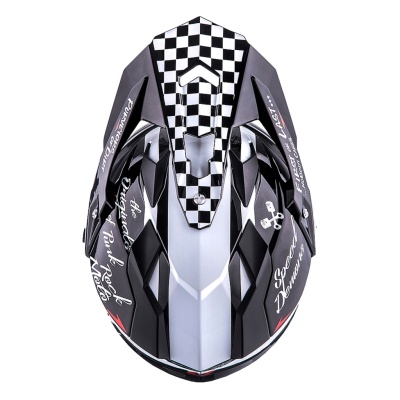 Шлем кроссовый со стеклом O'NEAL Sierra Torment, мат. черный/белый фото в интернет-магазине FrontFlip.Ru