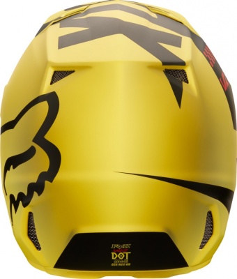 Мотошлем Fox V2 Mastar Helmet Yellow фото в интернет-магазине FrontFlip.Ru