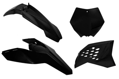 RTech Комплект пластика KTM SX-SXF125-505 07-10 # EXC-EXCF125-530 08-11 черный (moto parts) фото в интернет-магазине FrontFlip.Ru