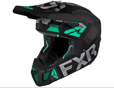 FXR MX Мотошлем Clutch Evo Helmet 22 Black/Mint фото в интернет-магазине FrontFlip.Ru