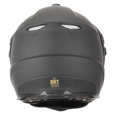 Снегоходный шлем с двойным стеклом DSE1 черный матовый фото в интернет-магазине FrontFlip.Ru