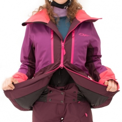 Dragonfly Куртка горнолыжная утепленная Gravity Premium Woman Purple-Brown 2023 фото в интернет-магазине FrontFlip.Ru