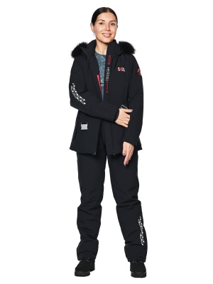 SNOW HEADQUARTER Горнолыжный костюм женский KB-0128 Черный фото в интернет-магазине FrontFlip.Ru