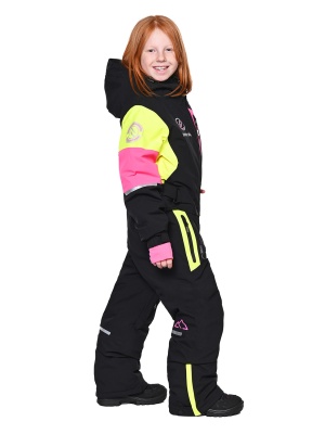 SNOW HEADQUARTER Снегоходный комбинезон для девочки T-9080 Лимонно-черный фото в интернет-магазине FrontFlip.Ru
