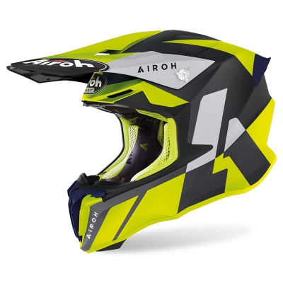 AIROH шлем кросс TWIST 2.0 LIFT YELLOW/BLUE MATT фото в интернет-магазине FrontFlip.Ru