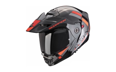 [SCORPION EXO] Мотошлем ADX-2 GALANE, цвет Серебристый/Черный/Красный фото в интернет-магазине FrontFlip.Ru