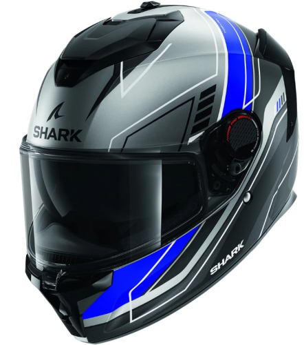 Шлем Shark SPARTAN GT PRO TORYAN MAT Anthracite/Blue/Black фото в интернет-магазине FrontFlip.Ru