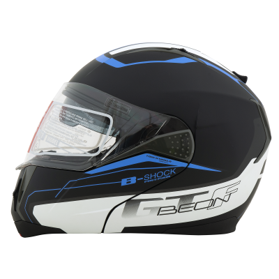 Шлем Beon B-700 matt black/white/blue фото в интернет-магазине FrontFlip.Ru