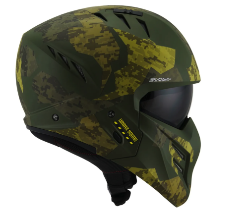 [SUOMY] Мотошлем ARMOR URBAN SQUAD CAMOUFLAGE, цвет Зеленый Матовый фото в интернет-магазине FrontFlip.Ru