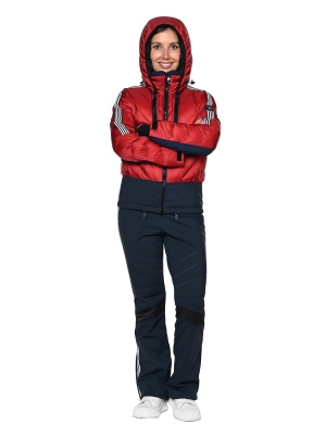 SNOW HEADQUARTER Зимняя куртка женская B-096 Бордовый фото в интернет-магазине FrontFlip.Ru