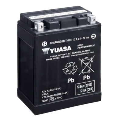 YUASA   Аккумулятор  YTX14AH-BS с электролитом фото в интернет-магазине FrontFlip.Ru