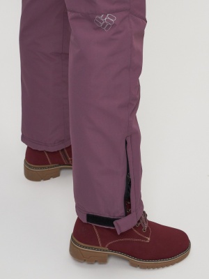 Полукомбинезон брюки горнолыжные женские темно-фиолетового цвета 66215TF фото в интернет-магазине FrontFlip.Ru