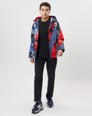 Куртка демисезонная для мальчика красного цвета 107Kr фото в интернет-магазине FrontFlip.Ru