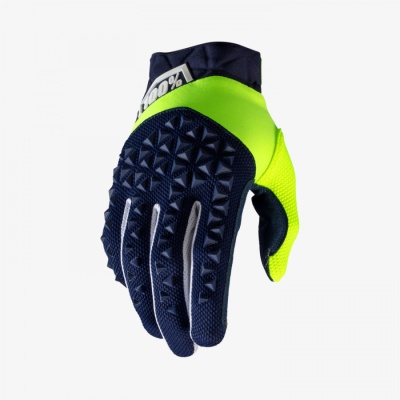 Мотоперчатки 100% Airmatic Glove Navy/Fluo Yellow фото в интернет-магазине FrontFlip.Ru