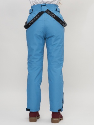 Полукомбинезон брюки горнолыжные женские голубого цвета 66215Gl фото в интернет-магазине FrontFlip.Ru