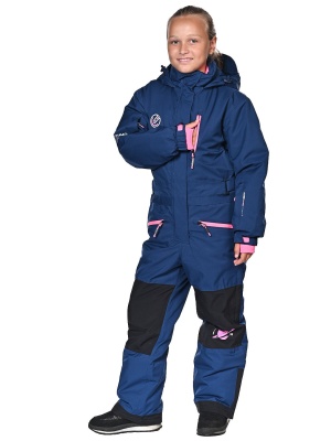 SNOW HEADQUARTER Снегоходный комбинезон для девочки T-9081 Темно-синий фото в интернет-магазине FrontFlip.Ru