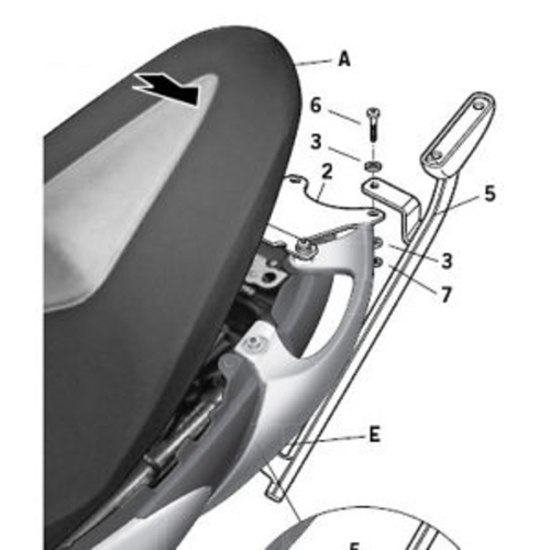 Крепление кофра SHAD Suzuki SFV650 Gladius(09-14), задний фото в интернет-магазине FrontFlip.Ru