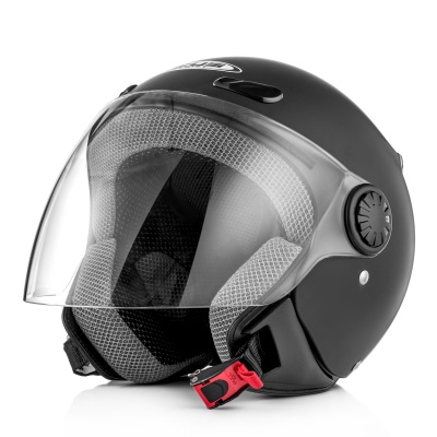 ZEUS Шлем открытый ZS-210B Термопластик, мат., Черный фото в интернет-магазине FrontFlip.Ru