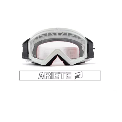 ARIETE Кроссовые очки (маска) MUDMAX - WHITE / CLEAR LENS WITH PINS (moto parts) фото в интернет-магазине FrontFlip.Ru