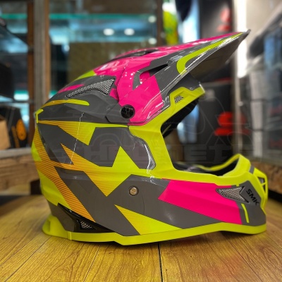 Шлем SMK ALLTERRA X-POWER, цвет жёлтый неон/серый/фуксия фото в интернет-магазине FrontFlip.Ru