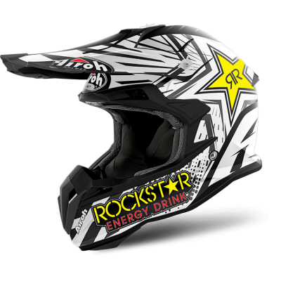 AIROH шлем кросс TERMINATOR OPEN VIS,ROCKSTAR MAT фото в интернет-магазине FrontFlip.Ru