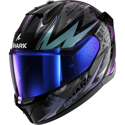 Шлем Shark D-SKWAL 3 BLAST-R Black/Green/Glitter фото в интернет-магазине FrontFlip.Ru