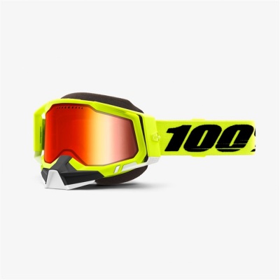 Очки 100% Racecraft 2 Snowmobile Goggle Fluo Yellow /Mirror Red Lens (50122-651-04) фото в интернет-магазине FrontFlip.Ru