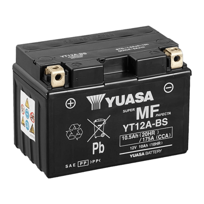 YUASA   Аккумулятор  YT12A-BS с электролитом фото в интернет-магазине FrontFlip.Ru
