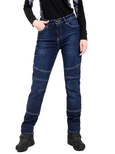 STARKS CR мотоджинсы GWENDOLYN, жен., Regular fit, стрейч, Синий Потёртый, Stonewash фото в интернет-магазине FrontFlip.Ru