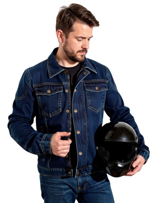 Куртка мужская INFLAME LIVERPOOL хлопок+арамид, цвет синий фото в интернет-магазине FrontFlip.Ru