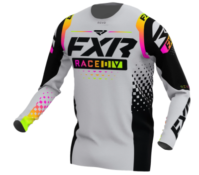 FXR MX Футболка Revo MX Jersey 22 Grey/Sherbert фото в интернет-магазине FrontFlip.Ru