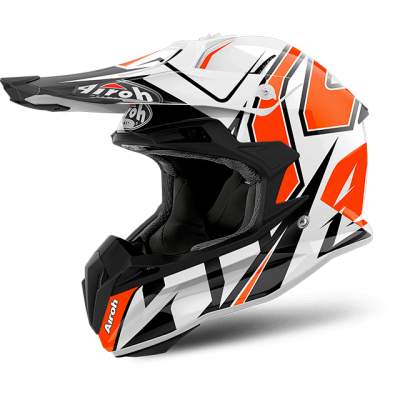 AIROH шлем кросс TERMINATOR OPEN VISION SHOCK ORANGE GLOSS фото в интернет-магазине FrontFlip.Ru