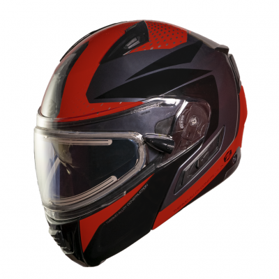Шлем снегоходный ZOX Condor Parkway, стекло с электроподогревом, глянец красный/черный фото в интернет-магазине FrontFlip.Ru