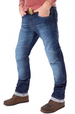 Мотоджинсы STARKS PYTHON STRONG STRETCH REGULAR FIT Синий Потертый фото в интернет-магазине FrontFlip.Ru