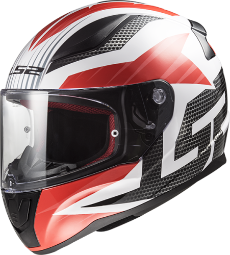 LS2 Мотошлем FF353 RAPID GRID бело-красный фото в интернет-магазине FrontFlip.Ru