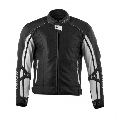 Куртка текстильная  лето MOTEQ REBEL черный/белый фото в интернет-магазине FrontFlip.Ru