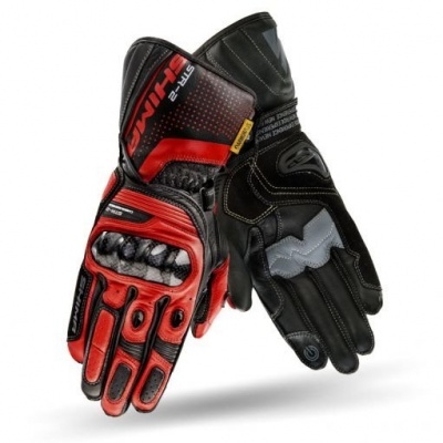 перчатки SHIMA STR-2 BLACK/RED фото в интернет-магазине FrontFlip.Ru