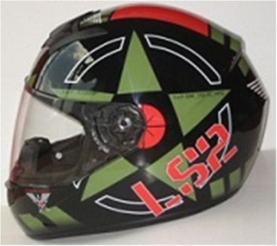 Мотошлем LS2  FF351 CORPS BLACK GREEN фото в интернет-магазине FrontFlip.Ru