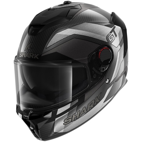 Шлем SHARK SPARTAN GT PRO RITMO CARBON MAT Black/Silver/Chrome фото в интернет-магазине FrontFlip.Ru