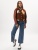 Кожаный бомбер женский коричневого цвета 3609K фото в интернет-магазине FrontFlip.Ru