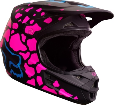 Мотошлем Fox V1 Grav Helmet Black/Pink фото в интернет-магазине FrontFlip.Ru