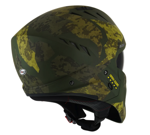 [SUOMY] Мотошлем ARMOR URBAN SQUAD CAMOUFLAGE, цвет Зеленый Матовый фото в интернет-магазине FrontFlip.Ru
